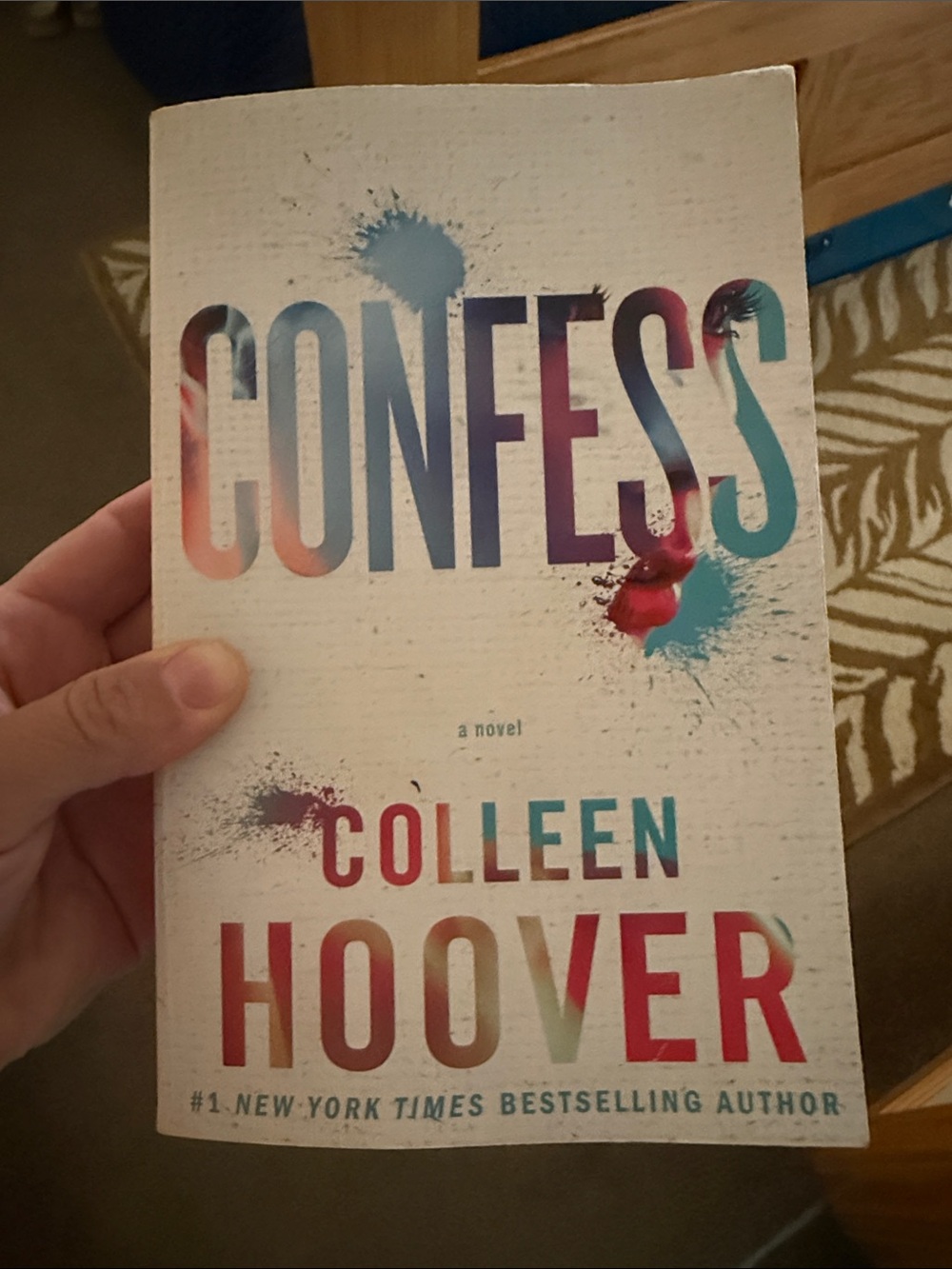 Confess by Colleen Hoover — White Cover with Multicolor Lettering